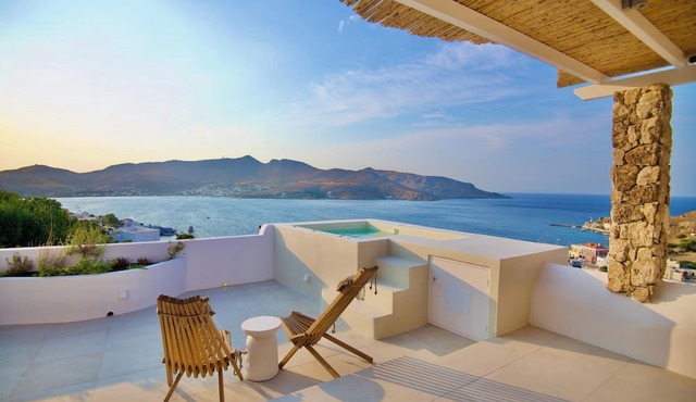 Leros Sea View House with Jacuzzi